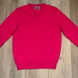 Charles Tyrwhitt V-Neck Sweater in Hot Pink